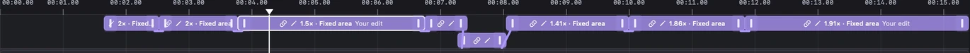 Automatic zooms remain separate editable blocks on the effects track
