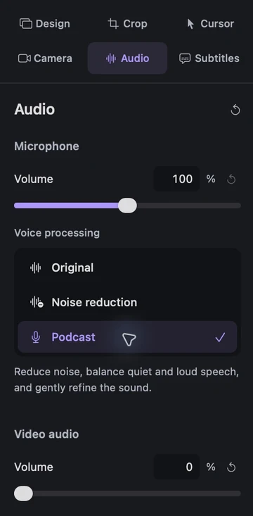 Podcast selected in Lorivelle with the explanation of its speech processing